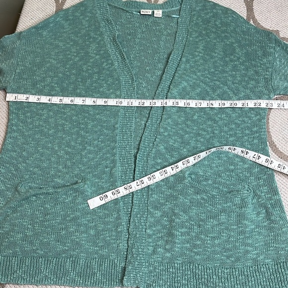 Roxy open front longline front pockets textured cardigan - Picture 6 of 15